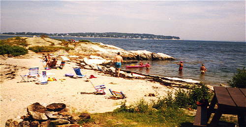 sandy beach at Gray Homestead camping southport island maine